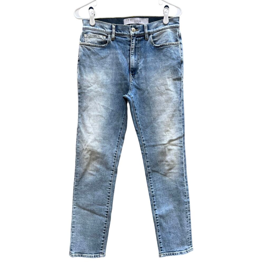 IRO Paris Tapered Jeans Light Wash Cotton Elastane Women's Size EU 29 / US 8